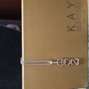 Kay Jewelers Jane Seymore Peace ♡ Love ♡ Open Heart Necklace